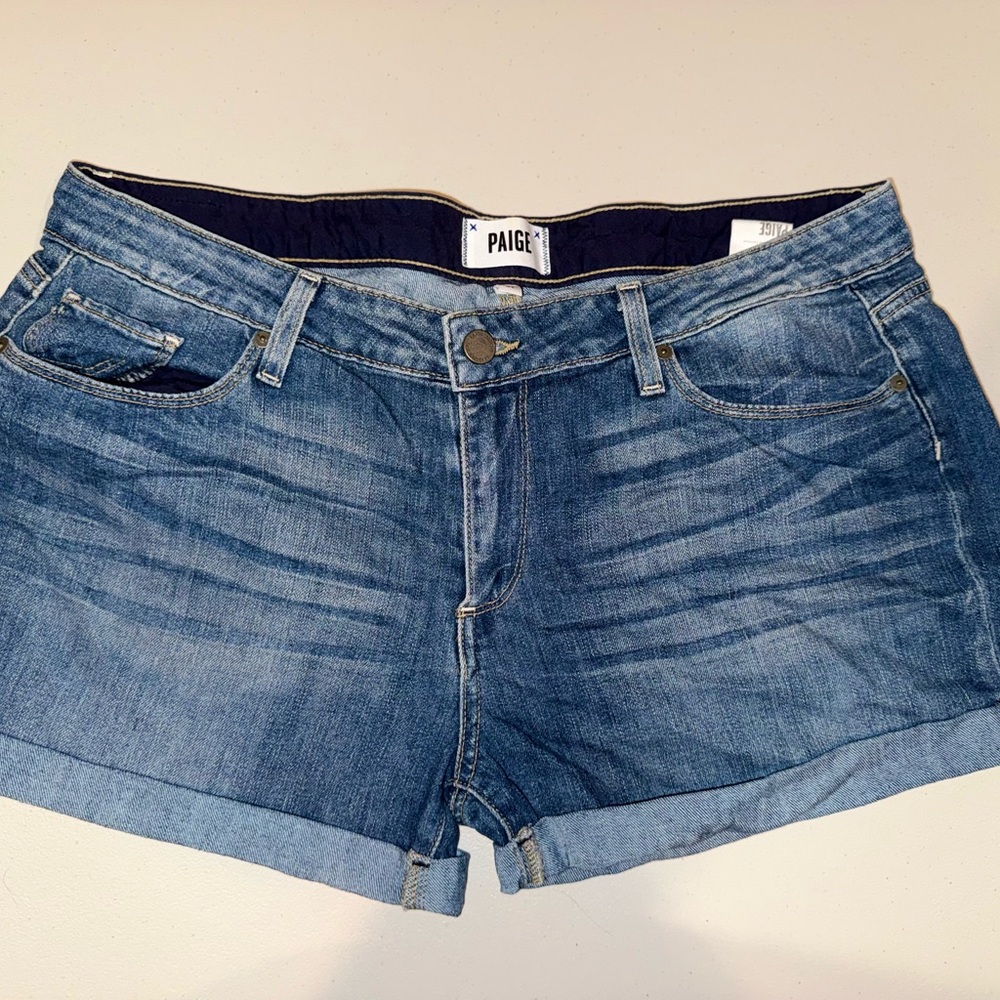 PAIGE Women's Classic Blue Jean Shorts